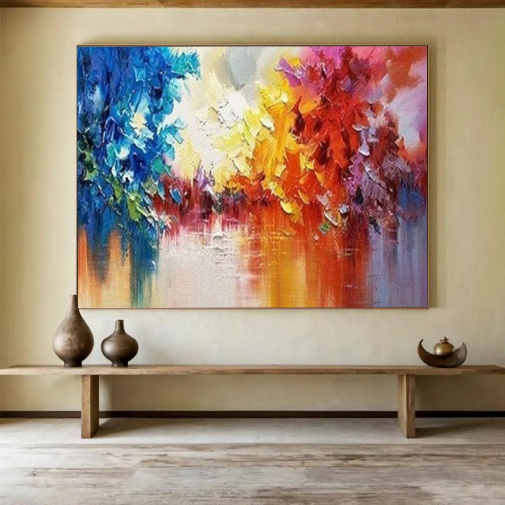 Colorful Abstract Forest Reflection - Vibrant Living Room or Office Art DLZ186