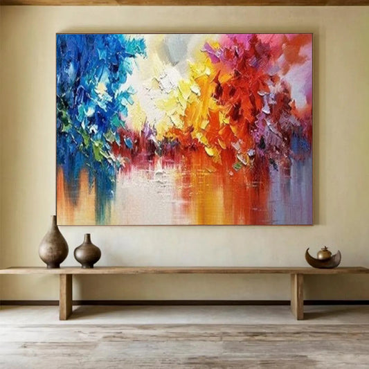 Colorful Abstract Forest Reflection - Vibrant Living Room or Office Art DLZ186