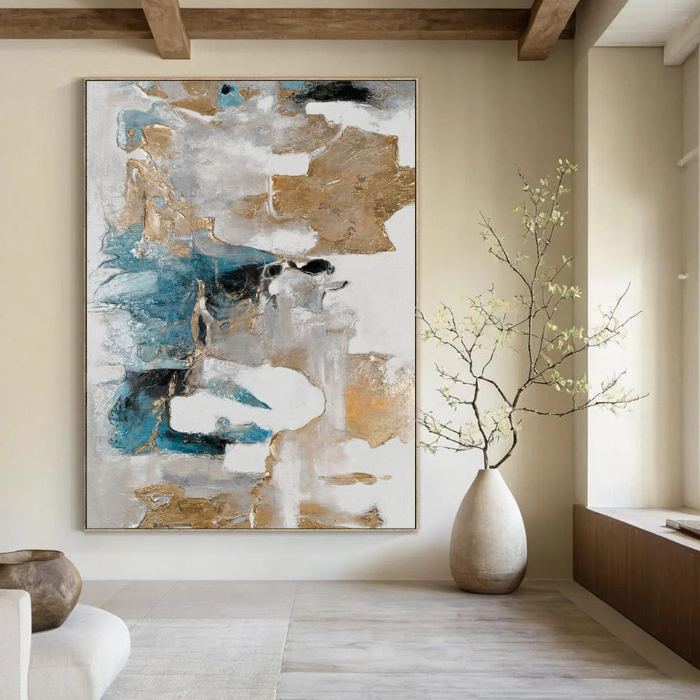 Gigantic-Scale Hand-Painted Abstract Wall Murals for Living Room & Art Gallery Nook LargeART2245