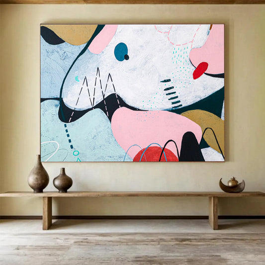 Large - Sized Hand - Painted Abstract Wall Decor for Bar & Office DKH550