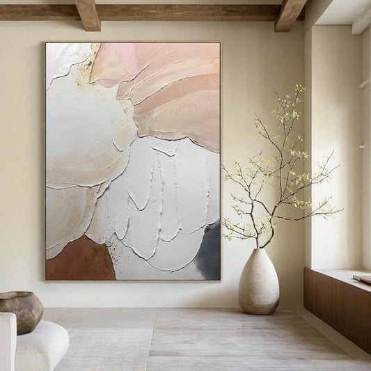 Earthy & Natural Hand-Painted Custom Abstract Painting for Dining Room & Hotel LargeART1991