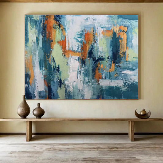 “Harmonic Cosmos” Large - Format Abstract Canvas for Dining Room & Living Room DKH295