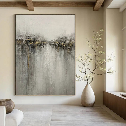 Rustic & Earthy Hand-Painted Custom Abstract Painting for Bedroom & Living Room LargeART1970
