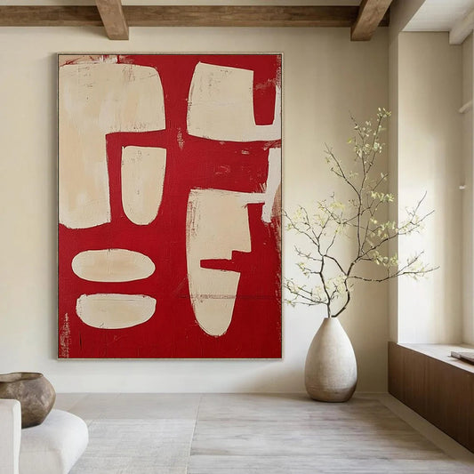 Oversized-Scale Hand-Painted Abstract Canvas for Office & Entryway LargeART2367