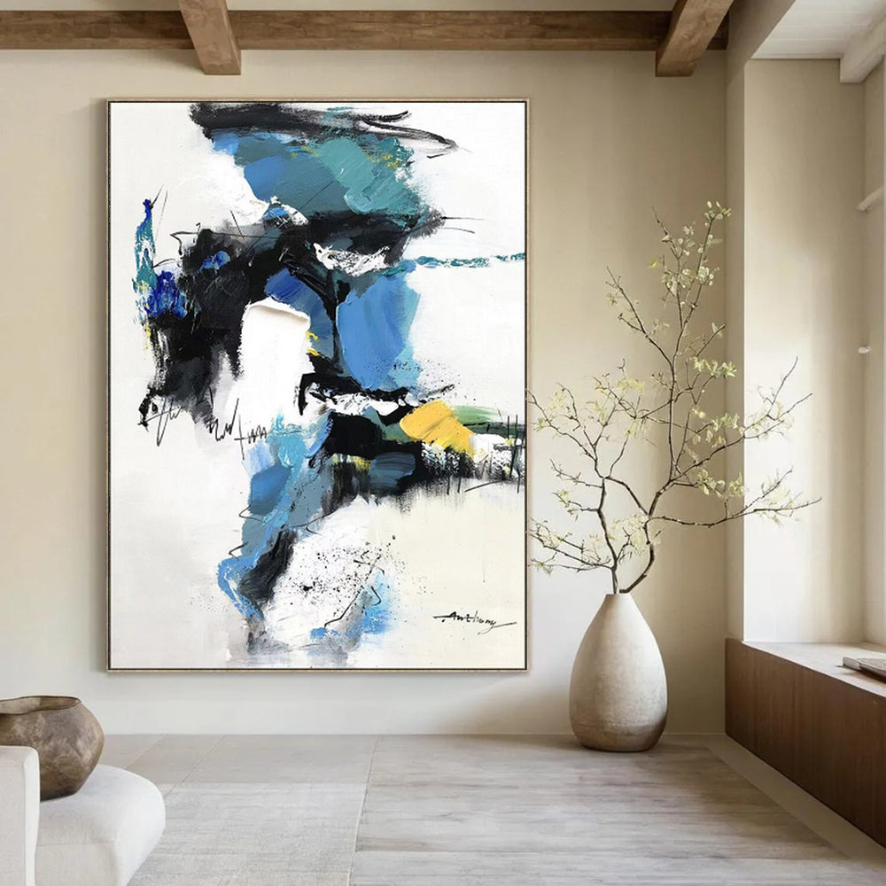 Vintage Travel Textured Abstract Wall Art for Bedroom & Study LargeART2085