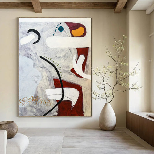 Striking Vast Hand-Painted Abstract Art: Ignite Your Office & Bedroom LargeART2380