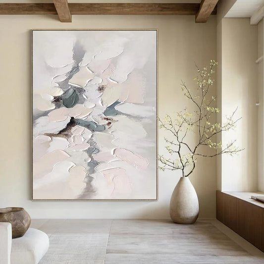 Designer - Curated Splendor: Hand - Rendered Textured Canvas Art for Hotel Lobby & Living Room DKH1174