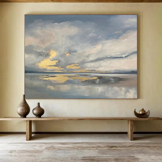 Cloudy Sky & Calm Sea - Tranquil Living Room or Bedroom Art DLZ253