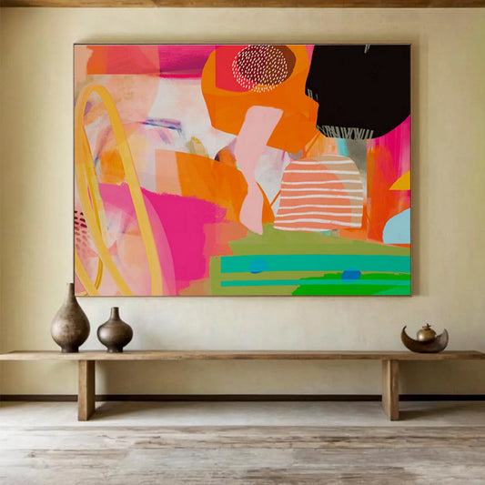 “Whispering Veils” Giant Abstract Wall Decor for Living Room & Hallway DKH205