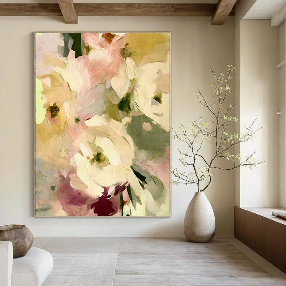Vivacious Hand - Painted Textured Abstract Painting on Canvas for Bedroom & Office DKH1354