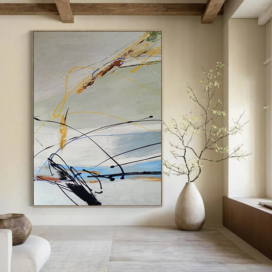 Mammoth Hand - Painted Textured Custom Abstract Painting for Dining Room and Office DTP035