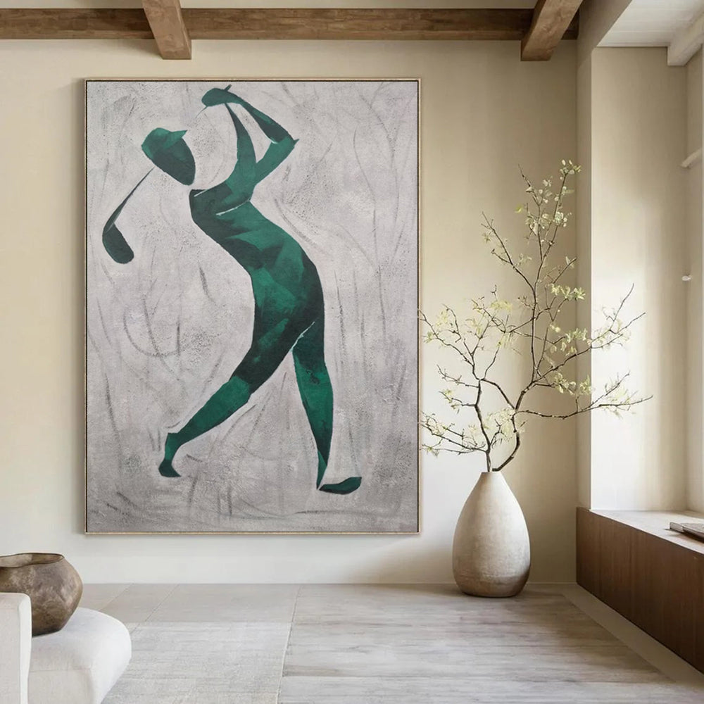 Giant - Scale Vertical Hand - Painted Custom Abstract Enigma (with Diverse Textures) for Dining Room and Hotel DKH1561