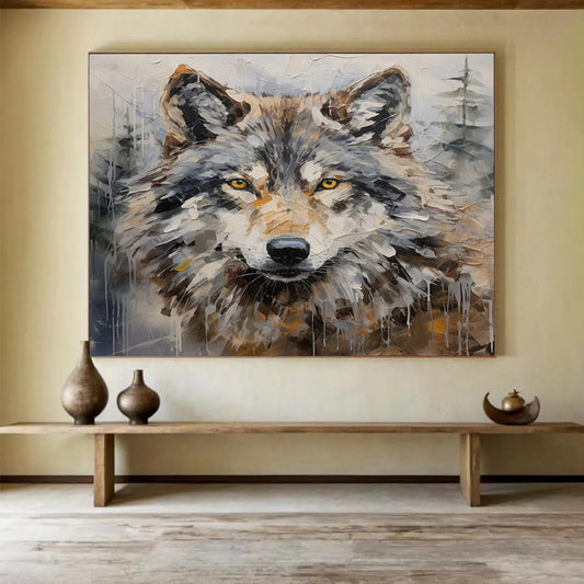 Textured Wolf Portrait - Wild Adventure Den Decor DLZ078