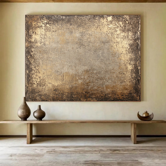 “Earthy Textured Background” - Brown, Gray, Textural Abstract Painting On Canvas HB0694
