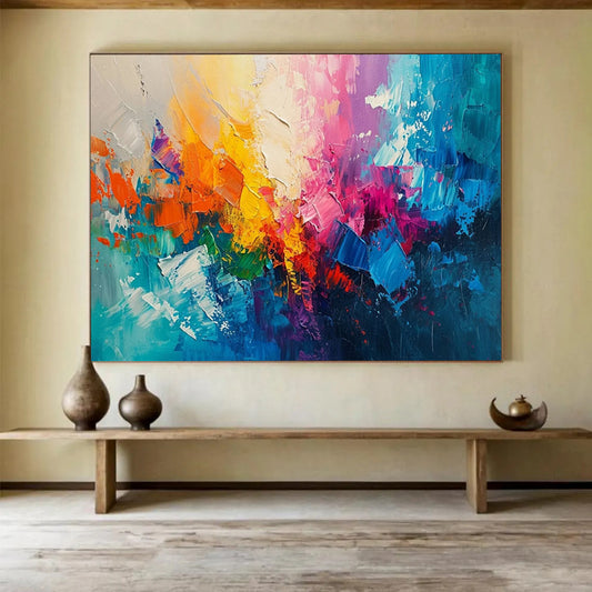 Vibrant Abstract Symphony - Energetic Home Office Inspiration DLZ049