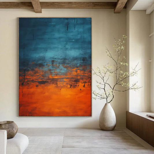 Geometric & Bold Oversized Hand-Painted Abstract Painting for Office & Hallway LargeART1944