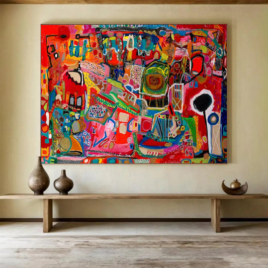 Alluring Oversized Abstract Painting for Hotel Lobby & Hallway LargeART1680