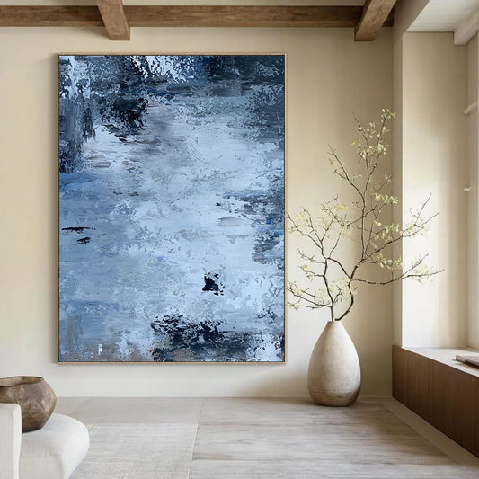 Custom Hand-Painted Abstract Art: Big Sizes & Textures for Office & Dining Room DTP251