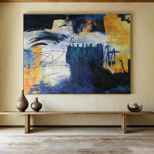 Timeless Original Immense Textured Handmade Abstract Painting for Classic Interiors DKH850
