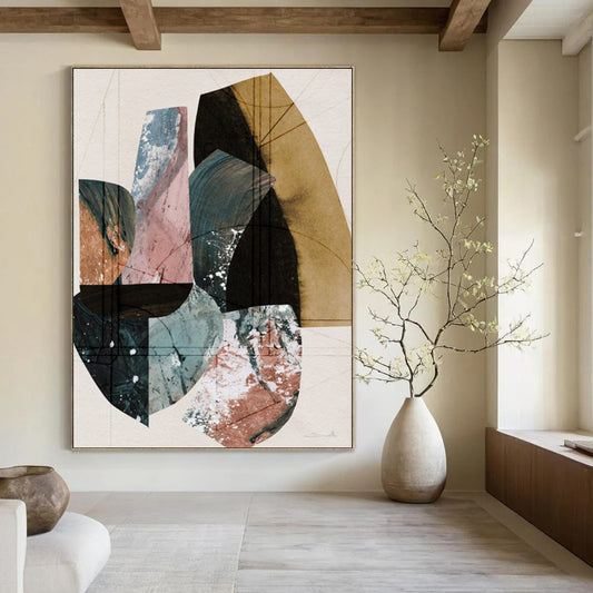 Flecked Textures: Gargantuan Custom Abstract Work for Living Room and Bar DTP152