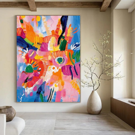 Custom Hand-Painted Abstract Art: Textured Styles for Bar & Hotel DTP287