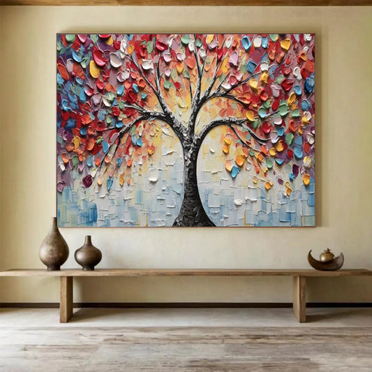 Colorful 3D Tree of Life - Vibrant Bedroom or Living Room Art DLZ169