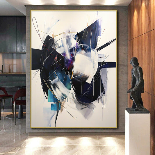 Colorful Abstract Shapes "Vibrant Fusion" Painting On Canvas HB291