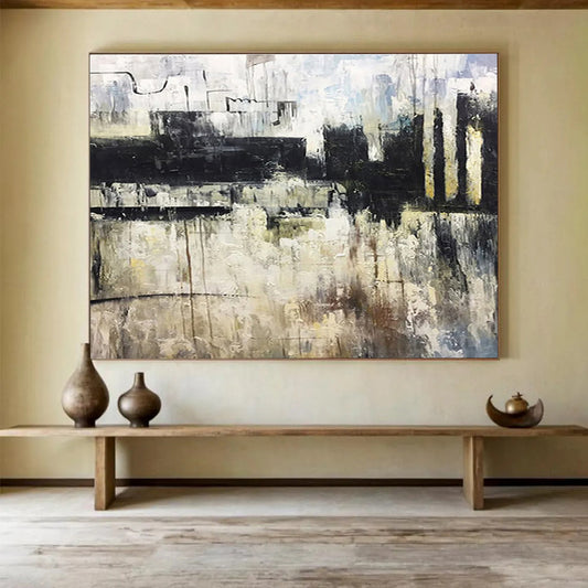 Massive Hand - Crafted Textured Abstract Canvas for Artistic Embellishment DKH717