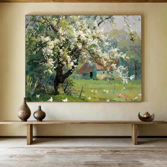 Spring Blossom Farmhouse - Charming Living Room or Bedroom Art DLZ215