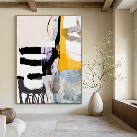 Monumental-Sized Hand-Painted Abstract Wall Art for Office & Living Room LargeART2313