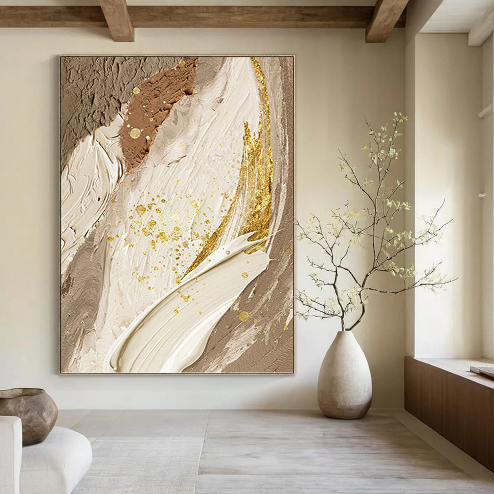 Jumbo Hand - Painted Textured Custom Abstract Painting, for Dining Room and Hallway DKH1477