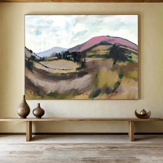 Vibrant Mountain Landscape - Oversized Eclectic Dining Room Art DLZ126