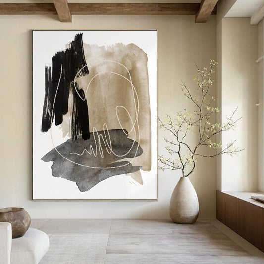 Airy Textured Abstract Canvas for Hallway & Dining Room DKH0969