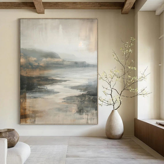 Hand - Painted Custom Textured Abstract Painting for Living Room & Dining Room DKH1001