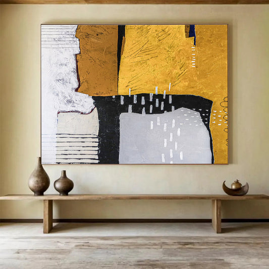 Large - Format Hand - Painted Textured Abstract Painting for Entryway & Bedroom DKH574