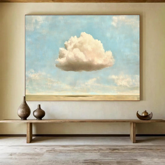 “Lonely Cloud” - Blue, White, Cloud, Landscape Painting On Canvas HB0753