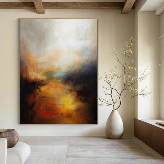 Massive-Scale Hand-Painted Abstract Canvases for Bedroom & Hallway LargeART2333