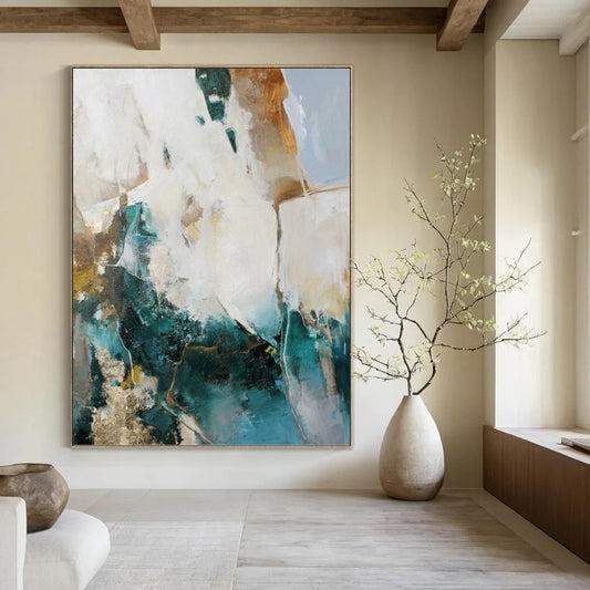 Oversized Hand - Rendered Custom Textured Abstract Painting for Living Room & Office DKH1013