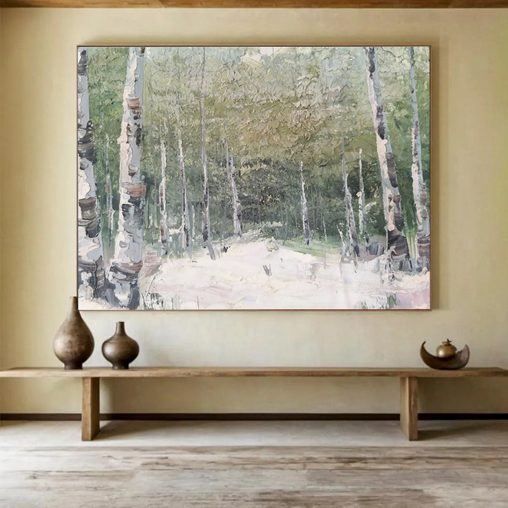 Serene Hand - Painted Textured Abstract Wall Art for Hallway & Bedroom DKH629