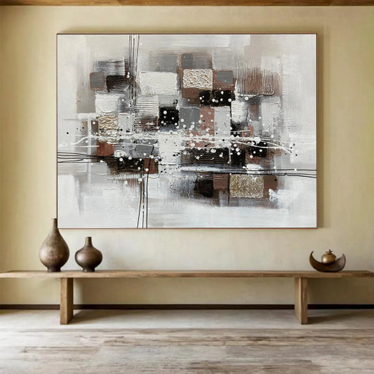 “Dynamic Reverberations” Giant Abstract Artwork for Living Room & Dining Room DKH354