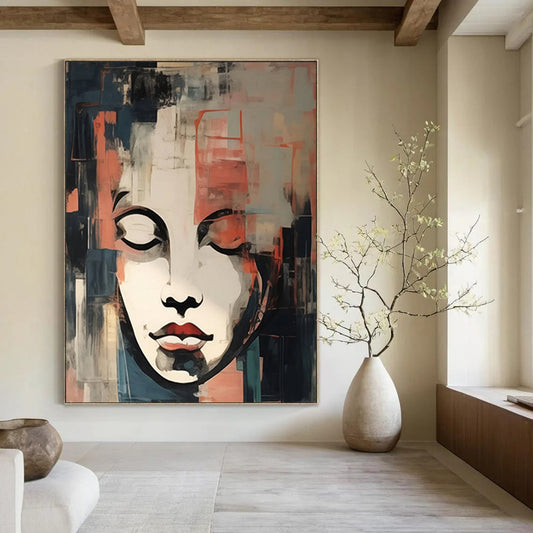 Velvet Petals: Grandiose Hand - Painted Custom Abstract Art for Office and Bar DTP124