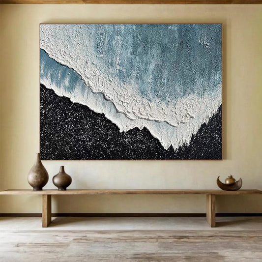 Textured Ocean Wave - Coastal Bathroom or Living Room Art DLZ207