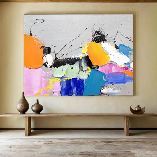 Colorful Abstract Splashes - Playful Living Room or Game Room Art DLZ267