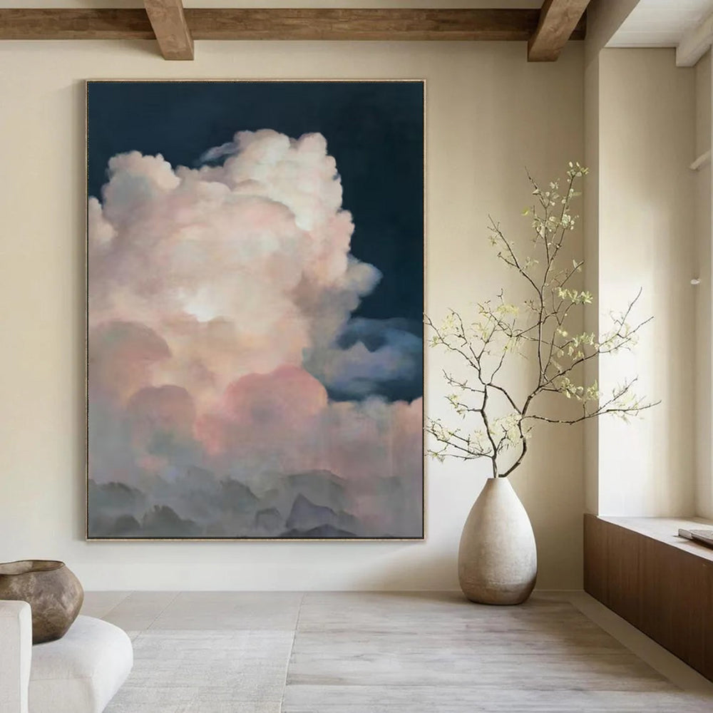 Organic & Fluid Hand-Painted Custom Abstract Painting for Office & Bar LargeART1975