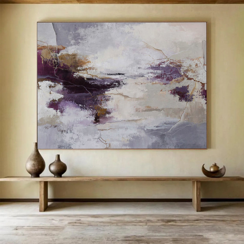 Large - Format Textured Abstract Painting for Entryway & Bedroom DKH516