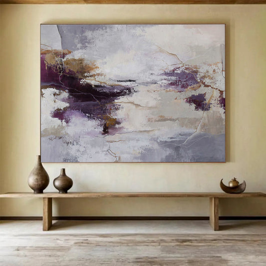 Large - Format Textured Abstract Painting for Entryway & Bedroom DKH516