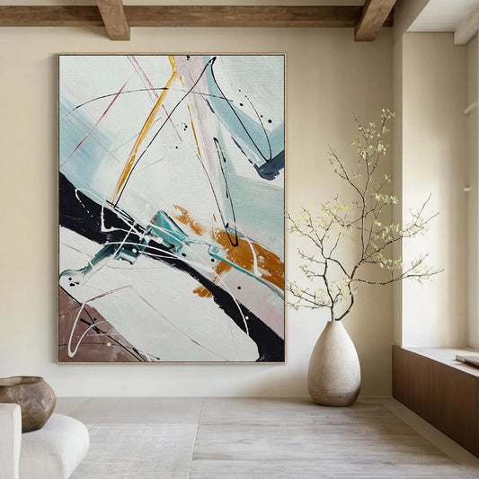 Colossal - Sized Hand - Painted Custom Abstract Gem for Entryway and Hallway DTP046