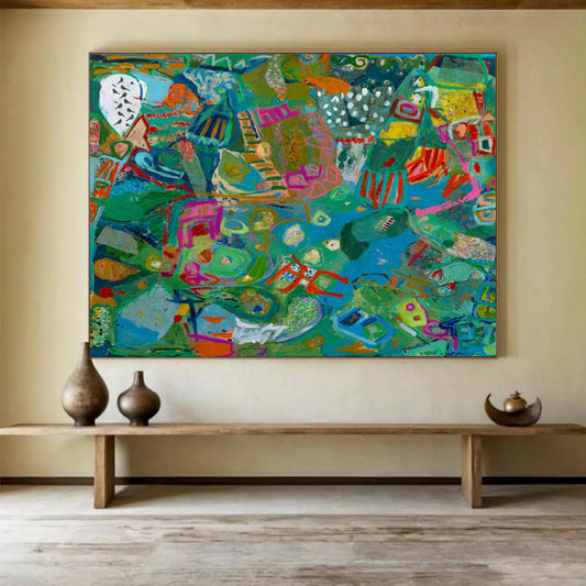 Colorful Abstract Landscape - Vibrant Living Room or Office Art DLZ235
