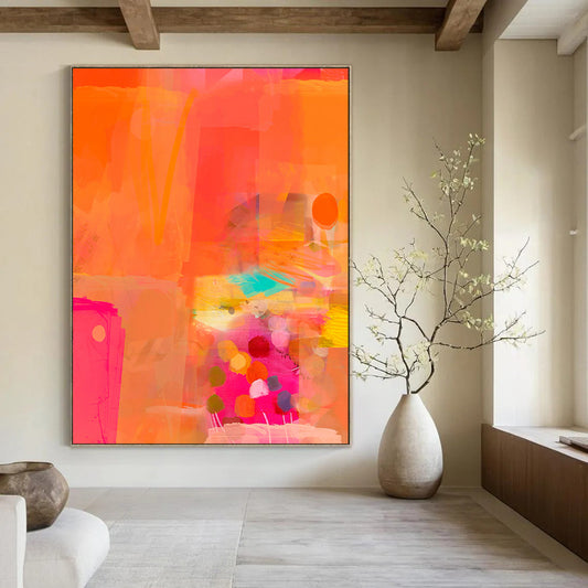 Elegant & Refined Hand-Painted Custom Abstract Painting for Bedroom & Hotel LargeART2002