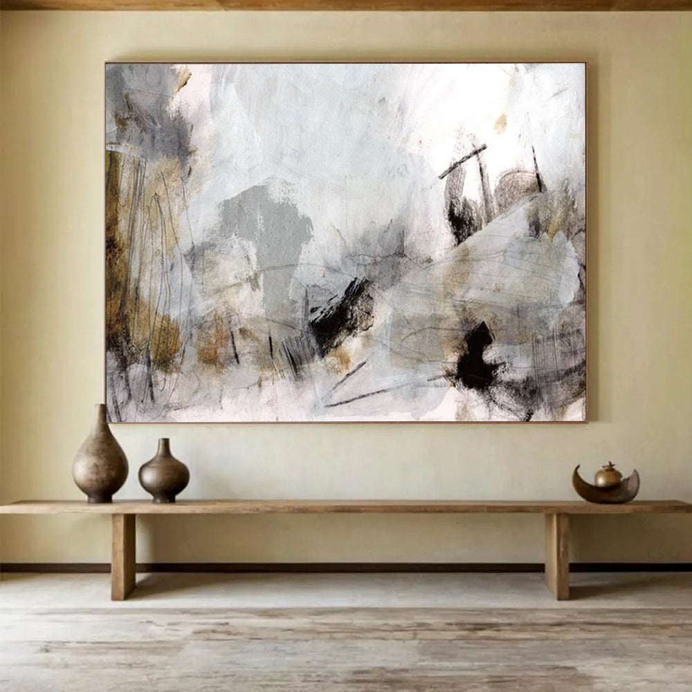 Subtle Gray Collage - Large Serene Office Art DLZ135